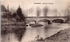 1900s Pont sur l'Huisne Bridge on the Huisne River Connerre France Postcard