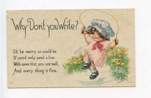 Twelvetrees Artist Sign Girl jump rope why don't you write Postcard