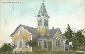 Postcard Wisconsin Hortonville Baptist Church 1912 roadside 23-4391