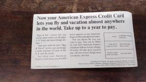 American Express Credit Card Advertising Lenticular 3D Non-PC Back J76041