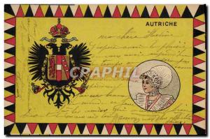 Old Postcard Flag Woman Austria Austria Eagle