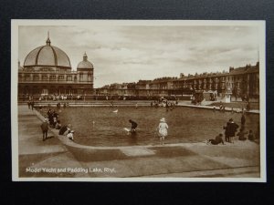 Wales Flintshire Rhyl MODEL YACHT & PADDLING LAKE - Old RP Postcard