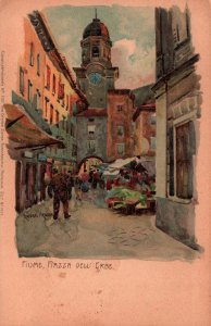 Verona, Italy - Piazza dell' Erbe - Artist Signed - c1905