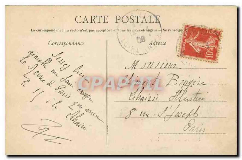 Old Postcard Pornic moonlight