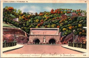 Liberty Tunnels Pittsburgh Pennsylvania Linen Postcard  C101