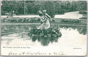 1907 Fountain Como Park Saint Paul Minnesota MN Lake Statue Posted Postcard