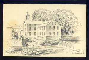 Pawtucket, Rhode Island/RI Postcard, Drawing Of Old Slater Mill