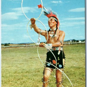 c1950s Anadarko, OK Indian Hoop Dancer Exposition Chrome Postcard Native A50