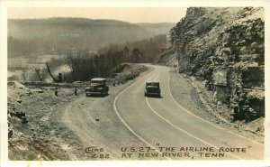 New River Tennessee Airline Route autos Cline Z-82 1930s RPPC  Postcard 22-963