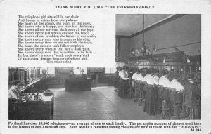 Portland ME Women Telephone Operators Photo-Type Postcard.