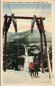 postcard Rutland Vermont - Pico Alpine Ski Lift in the Green Mountains