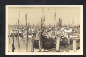 RPPC ASTORIA OREGON FISHING FLEET BOATS VINTAGE REAL PHOTO POSTCARD