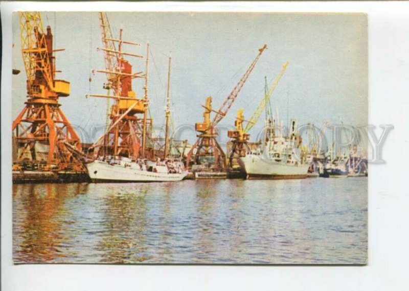 442445 USSR Latvia Ventspils seaport ships old postcard