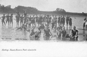 Louisville Kentucky beach bathers at Western Park antique pc BB2344