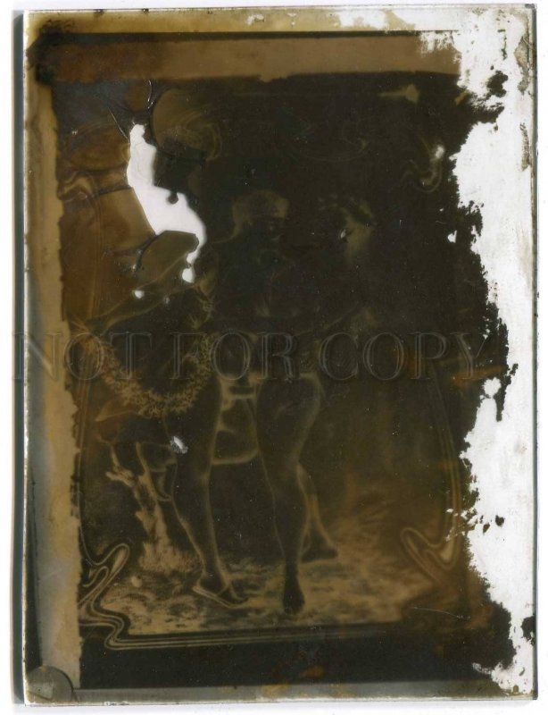 260556 RUSSIA Spring couple making love Negative glass plate