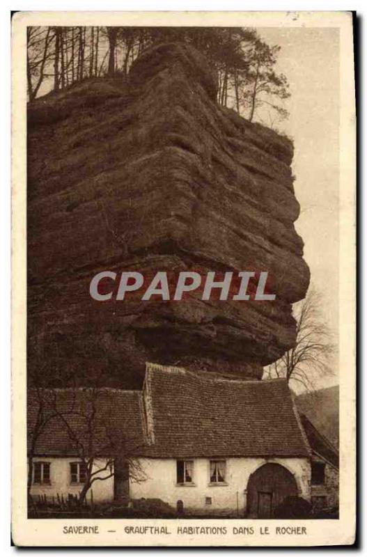 Old Postcard Saverne Graufthal Houses in the rock