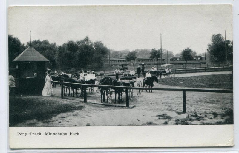 Pony Track Minnehaha Park Minneapolis Minnesota 1910c postcard