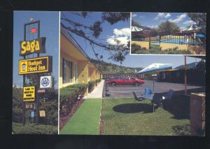 FLAGSTAFF ARIZONA ROUTE 66 SAGA MOTEL RARE 4 DOOR CORVETTE OLD POSTCARD