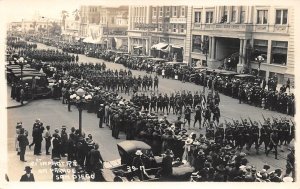RPPC 21st Infantry Parade SAN DIEGO, CA Military WWI Antique Photo Postcard