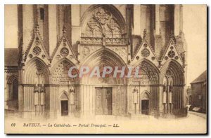 Old Postcard Bayeux Cathedral Main Portal