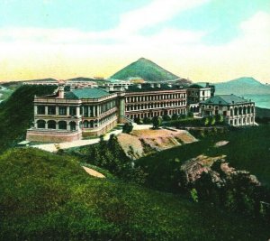 Hong Kong China Militar Quarters Encendido El Pico 1910s Unp Tarjeta Postal