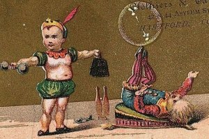 Trade Victorian Card Gemmill Burnham & Co Clothiers Tailors Circus Kids Hfd CT