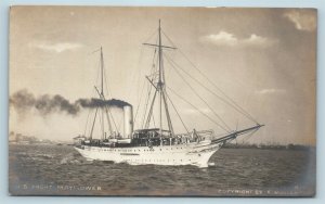 Postcard US Yacht Mayflower c1901 E Muller Real Photo RPPC A40