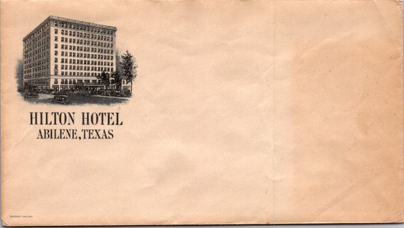 Hilton Hotel Abilene TX vintage stationery envelope cachet