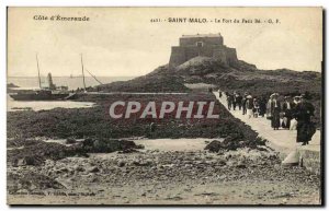 Old Postcard Saint Malo Fort Be the Petit Bateau
