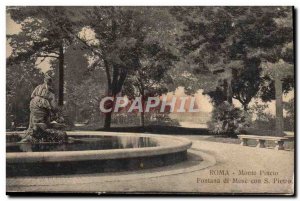 Old Postcard Monte Pincio Roma Trevi Mose con S Pietro