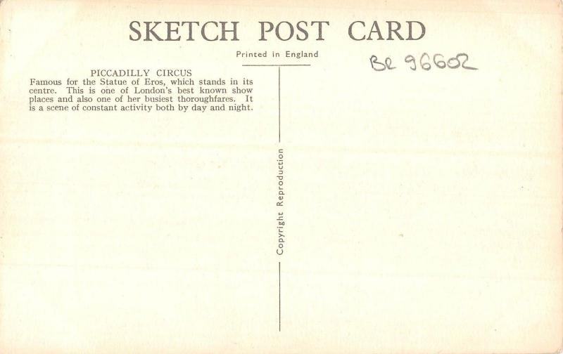 BR96602 piccadilly circus london postcard double decker bus  uk