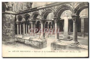 Old Postcard Aix en Provence inside the Cathedral Cloister the XV century