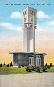 SIOUX CITY, IA Iowa  TOWER OF LEGENDS (SINGING TOWER)  c1940's Linen Postcard