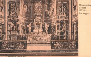 Postcard Monumentale Certosa Di Pavia Altare Maggiore High Altar Lombardy Italy