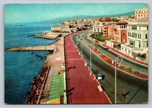 c1961 Aerial View Genoa Italy Street & Lido d'Albaro 4x6 VTG Postcard 0189