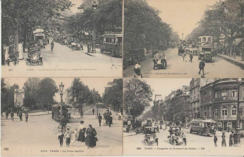 PARIS CARS AUTOMOBILES IN STREET LIFE VIE DANS LA RUE 1000 CPA (mostly pre-1940)