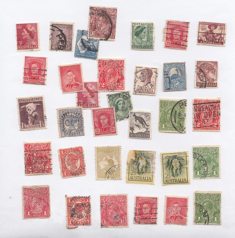 30x Australia Australian Old Stamp Collection Bundle