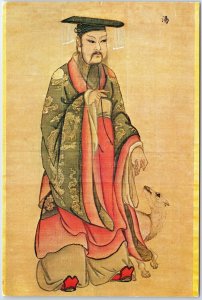 VINTAGE CONTINENTAL SIZE POSTCARD EMPEROR TANG OF THE SHANG DYNASTY TAIWAN ART