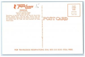 c1950's Paducah Travel Lodge Hotel & Restaurant Cars Paducah Kentucky Postcard