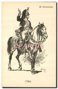 Postcard Old Army 18th 1794 Dragons