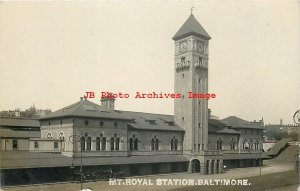 Depot, Maryland, Baltimore, RPPC, B & O Railroad, Mount Royal Station, Photo