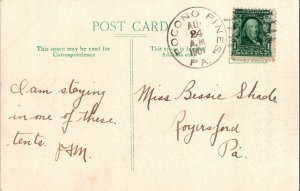 POCONO PINES Assembly PA Pennsylvania TENTS Monroe Co ANTIQUE POSTCARD KJ7