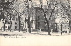 Salem Massachusetts Public Library Exterior Street View Antique Postcard K14466 