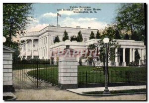 Postcard Old Public Entrance And South Front Of White House Washington D C.