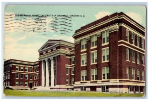 Cincinnati Ohio Postcard Engineering Building University Cincinnati 1913 Vintage