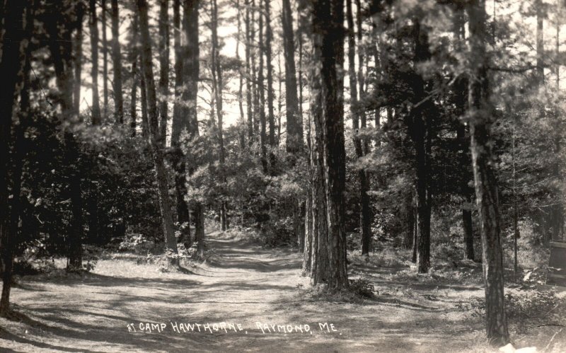 Vintage Postcard 1944 View of Camp Hawthorne Raymond Maine ME