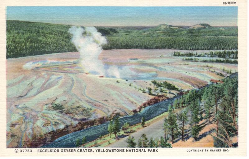 YELLOWSTONE NATIONAL PARK.  Haynes Linen Series. 37753.