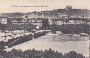 France Lyon Pont Lafayette et Coteau de Fourviere