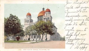 Oheb Shalom Temple Baltimore, Maryland, USA Judaic 1905 writing on front