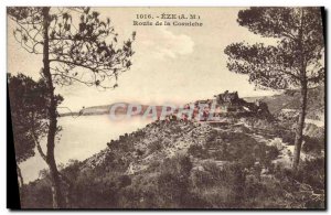 Old Postcard Eze Corniche Road